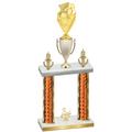 Double Orange Glacier Third Place Pickleball Trophy