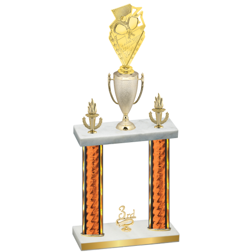 Double Orange Glacier Third Place Pickleball Trophy