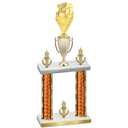 Double Orange Glacier Victory Pickleball Trophy
