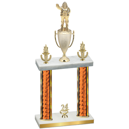 Double Orange Glacier Year Holiday Trophy