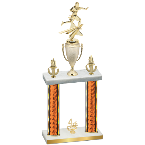 Double Orange Glacier Fourth Place Flag Football Trophy