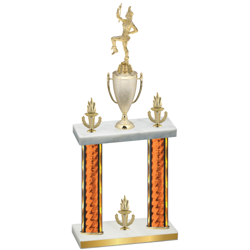 Double Orange Glacier Victory Majorette Trophy