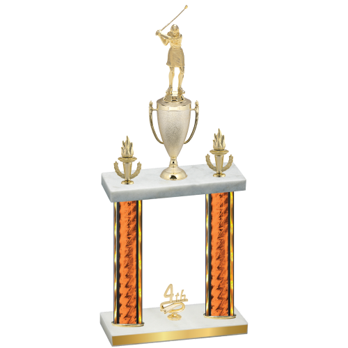 Double Orange Glacier Fourth Place Golf Trophy