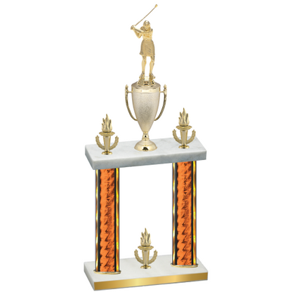 Double Orange Glacier Victory Golf Trophy
