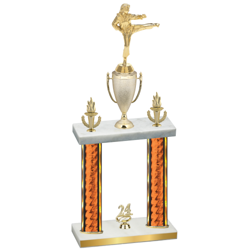 Double Orange Glacier Year Karate Trophy