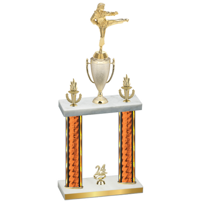 Double Orange Glacier Year Karate Trophy
