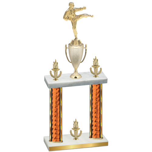 Double Orange Glacier Victory Karate Trophy