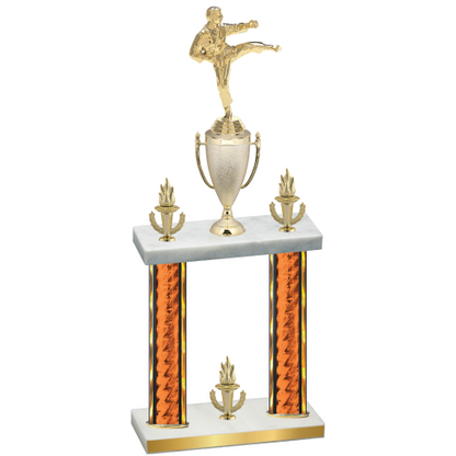 Double Orange Glacier Victory Karate Trophy