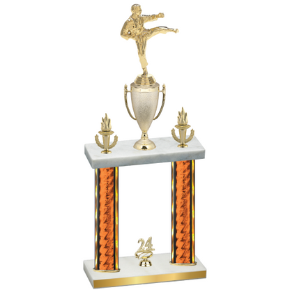 Double Orange Glacier Year Karate Trophy