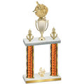 Double Orange Glacier Fourth Place Baseball Trophy