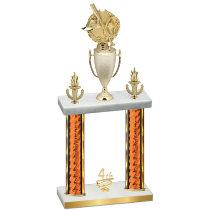 Double Orange Glacier Fourth Place Baseball Trophy