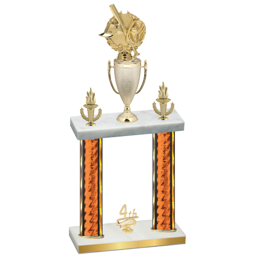 Double Orange Glacier Fourth Place Baseball Trophy