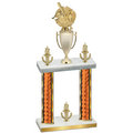 Double Orange Glacier Victory Baseball Trophy