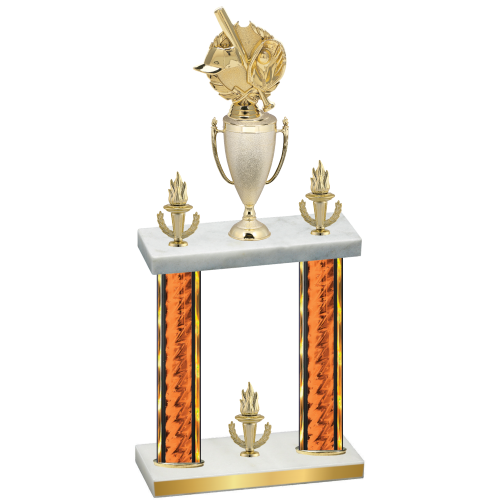 Double Orange Glacier Victory Baseball Trophy