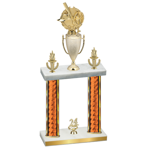 Double Orange Glacier Year Baseball Trophy