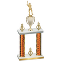 Double Orange Glacier Victory Baseball Trophy