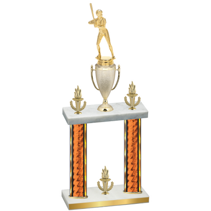 Double Orange Glacier Victory Softball Trophy