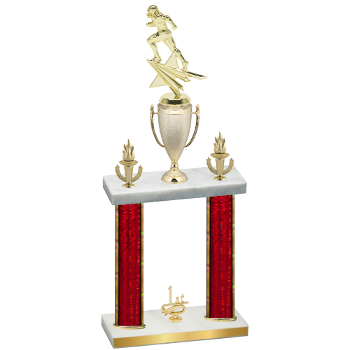 Double Red Glacier First Place Football Trophy