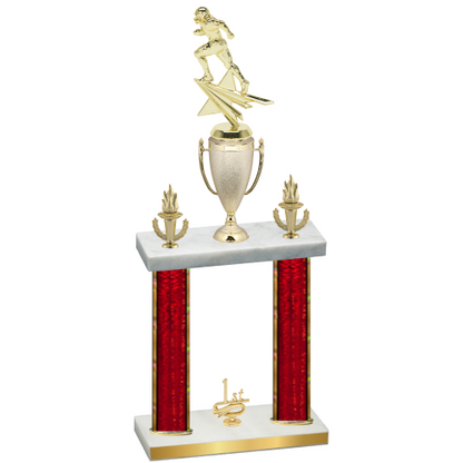 Double Red Glacier First Place Football Trophy
