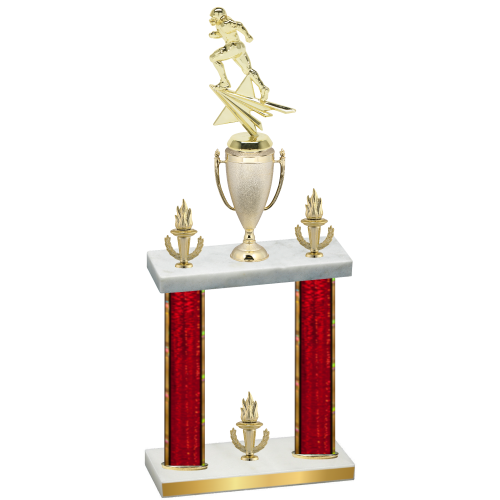 Double Red Glacier Victory Football Trophy