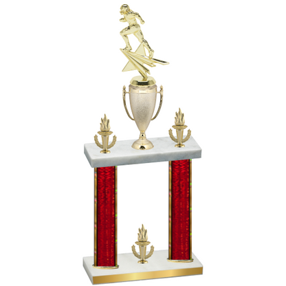 Double Red Glacier Victory Football Trophy