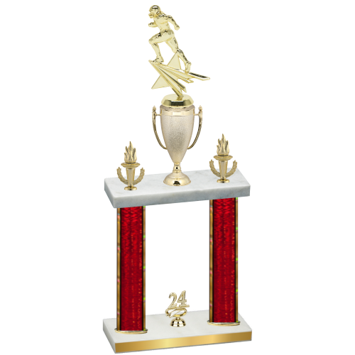 Double Red Glacier Year Football Trophy