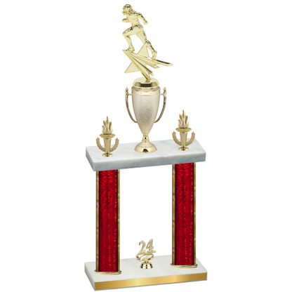 Double Red Glacier Year Football Trophy