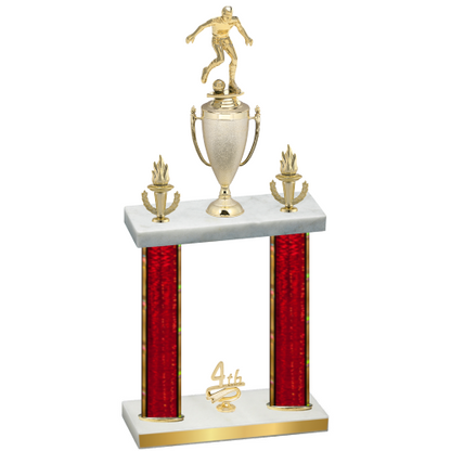 Double Red Glacier Fourth Place Soccer Trophy