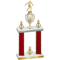 Double Red Glacier Victory Soccer Trophy