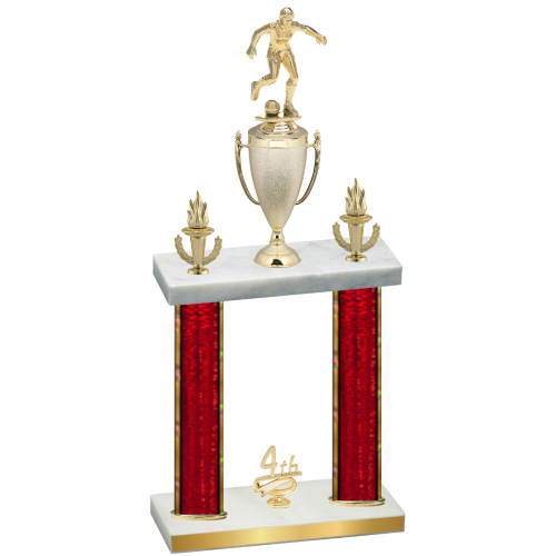 Double Red Glacier Fourth Place Soccer Trophy