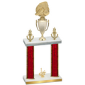 Double Red Glacier First Place Soccer Trophy