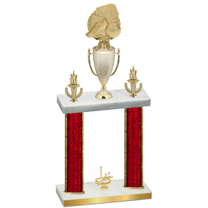 Double Red Glacier First Place Soccer Trophy