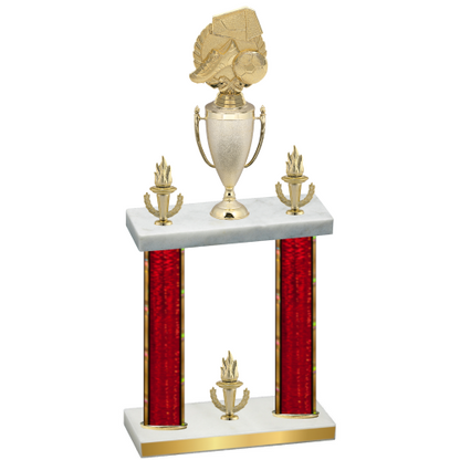 Double Red Glacier Victory Soccer Trophy