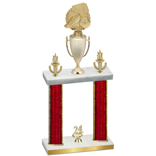 Double Red Glacier Year Soccer Trophy