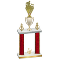 Double Red Glacier Third Place Rugby Trophy