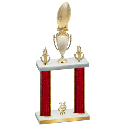 Double Red Glacier Year Football Trophy