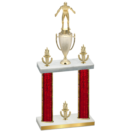 Double Red Glacier Victory Wrestling Trophy