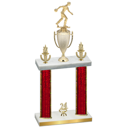 Double Red Glacier Year Bowling Trophy