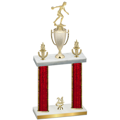 Double Red Glacier Year Bowling Trophy