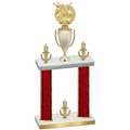 Double Red Glacier Victory Bowling Trophy