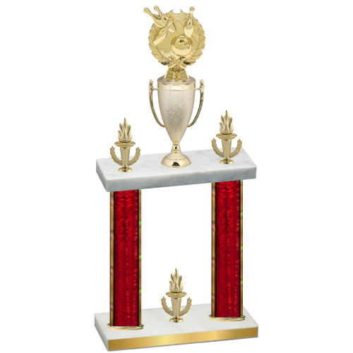 Double Red Glacier Victory Bowling Trophy