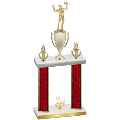 Double Red Glacier Second Place Volleyball Trophy