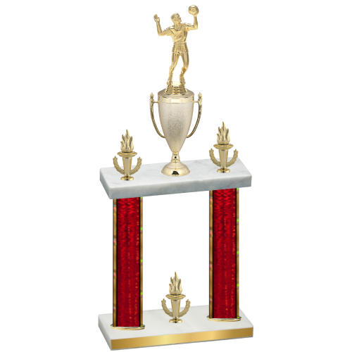 Double Red Glacier Victory Volleyball Trophy