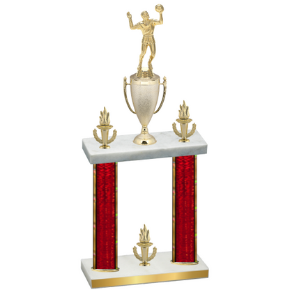 Double Red Glacier Victory Volleyball Trophy