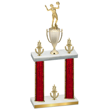 Double Red Glacier Victory Volleyball Trophy