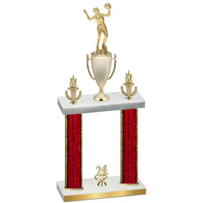 Double Red Glacier Year Volleyball Trophy