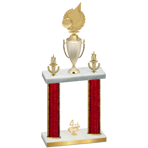 Double Red Glacier Fourth Place Volleyball Trophy