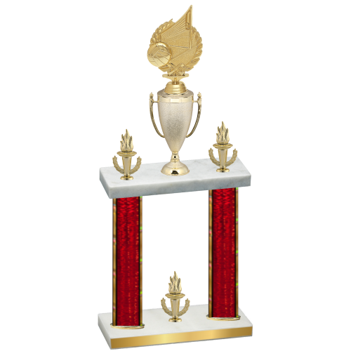 Double Red Glacier Victory Volleyball Trophy
