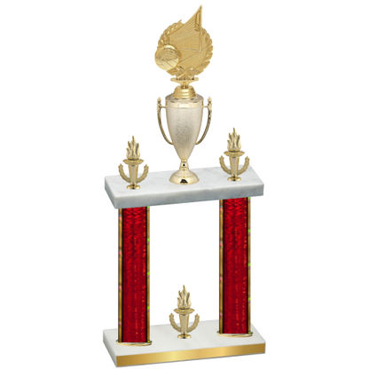 Double Red Glacier Victory Volleyball Trophy