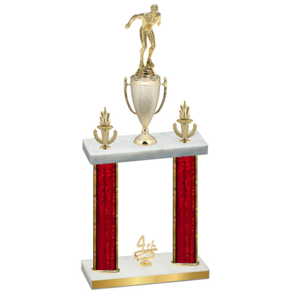 Double Red Glacier Fourth Place Swimming Trophy